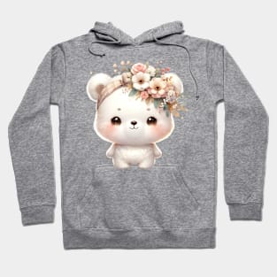 Cute Baby Bear Cub Boho Babies A Whimsical Watercolor Gathering Hoodie